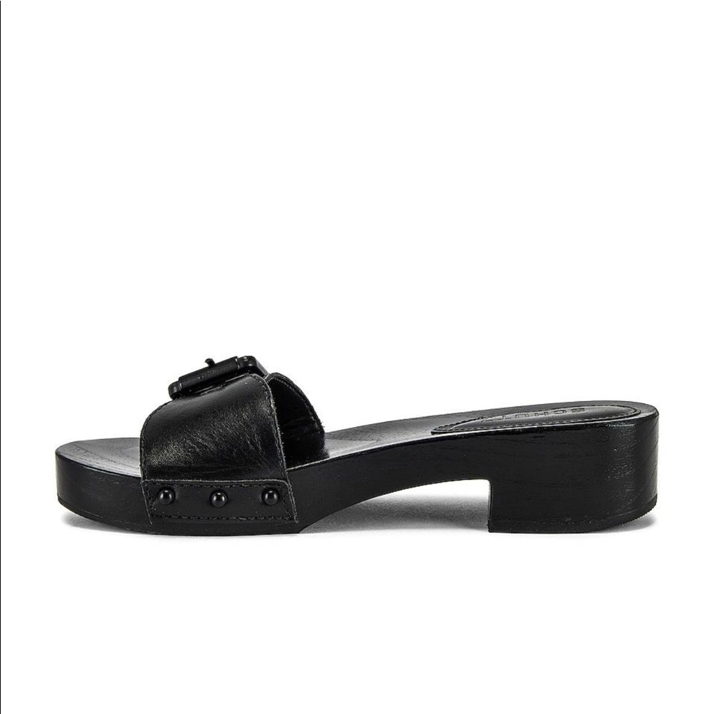 REVOLVE Schultz Leather Black Sandals S-Leona - Picture 3 of 8